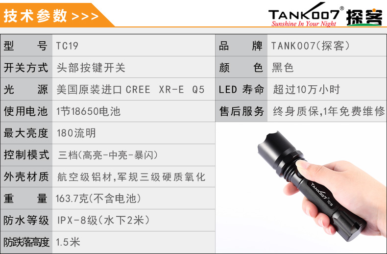 選購(gòu)強(qiáng)光手電筒什么品牌好？探客TANK007手電筒生產(chǎn)廠家